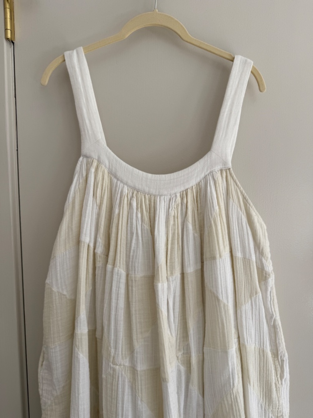 Anaak pieced tent dress in cream and ecru size 1 S/M - Picture 3 of 5
